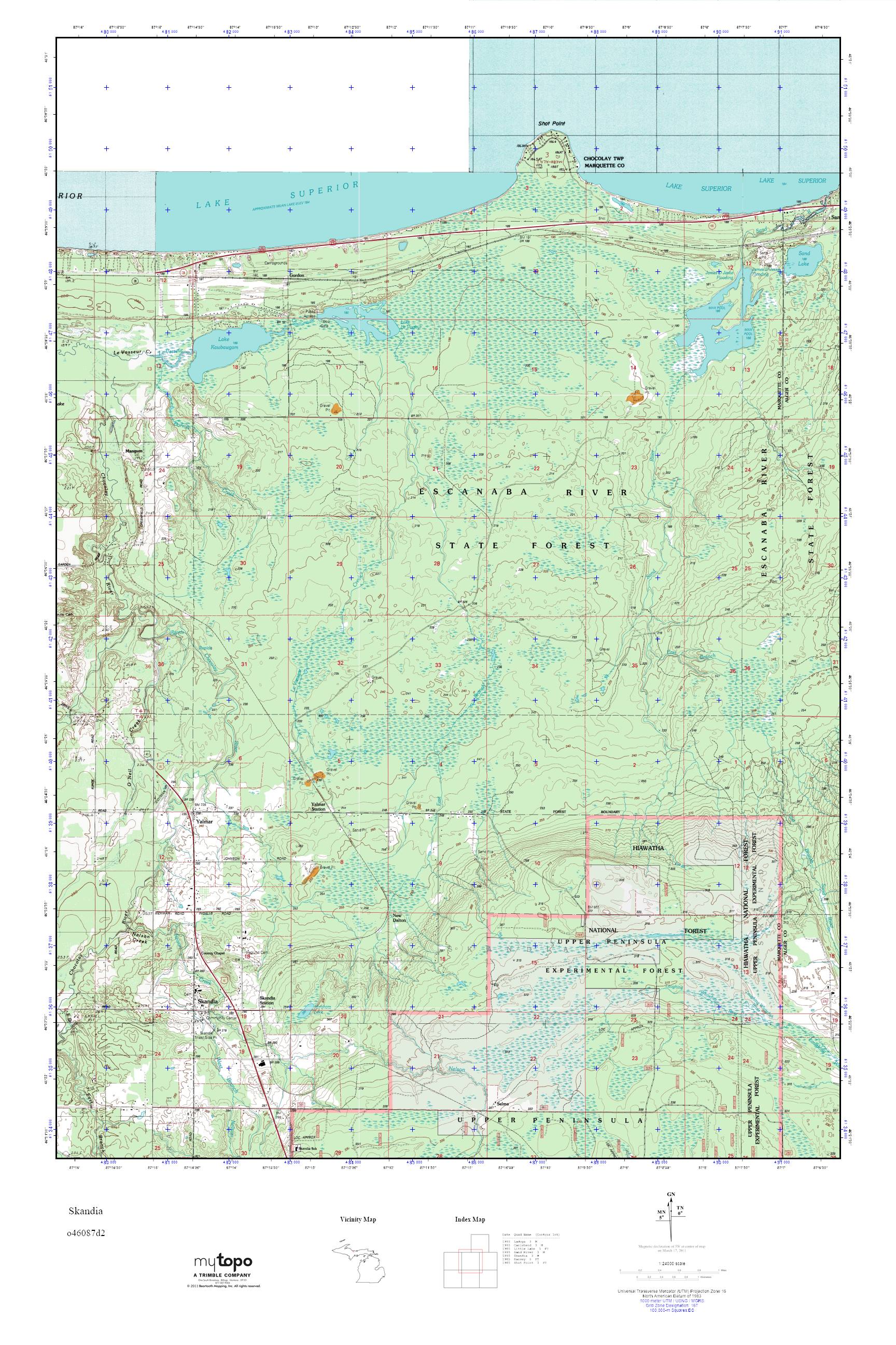 MyTopo Skandia, Michigan USGS Quad Topo Map