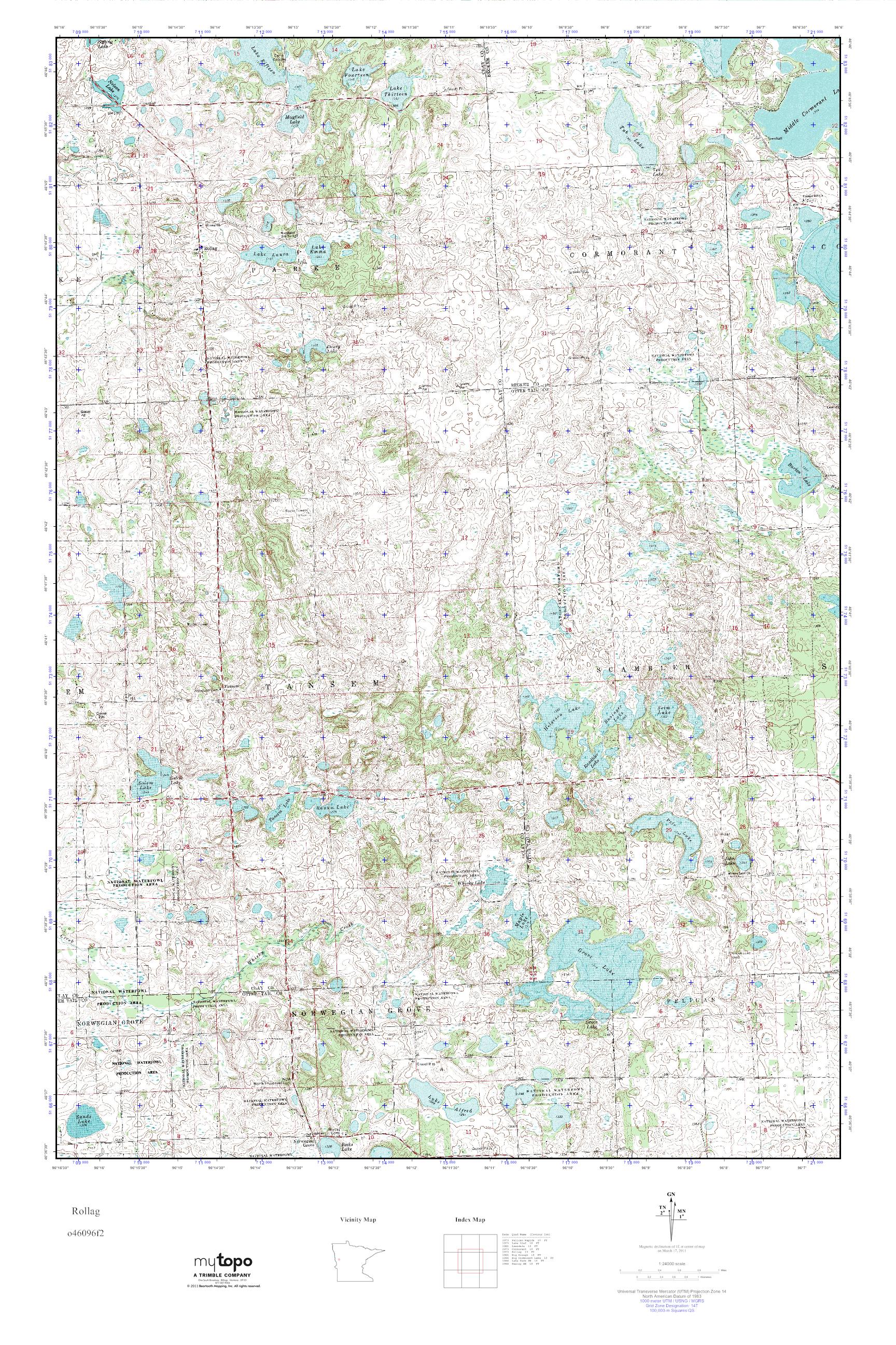 MyTopo Rollag, Minnesota USGS Quad Topo Map