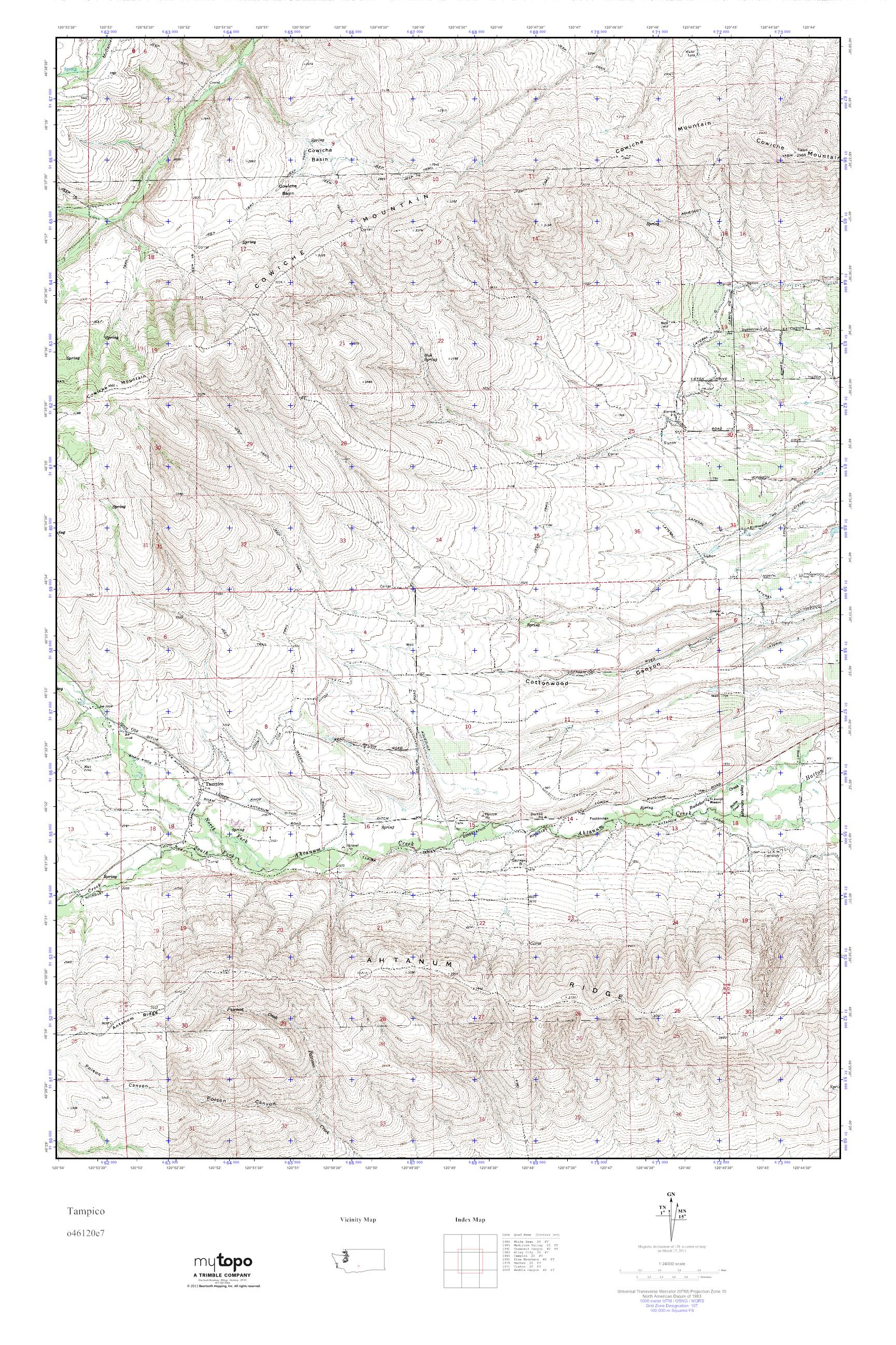 MyTopo Tampico, Washington USGS Quad Topo Map