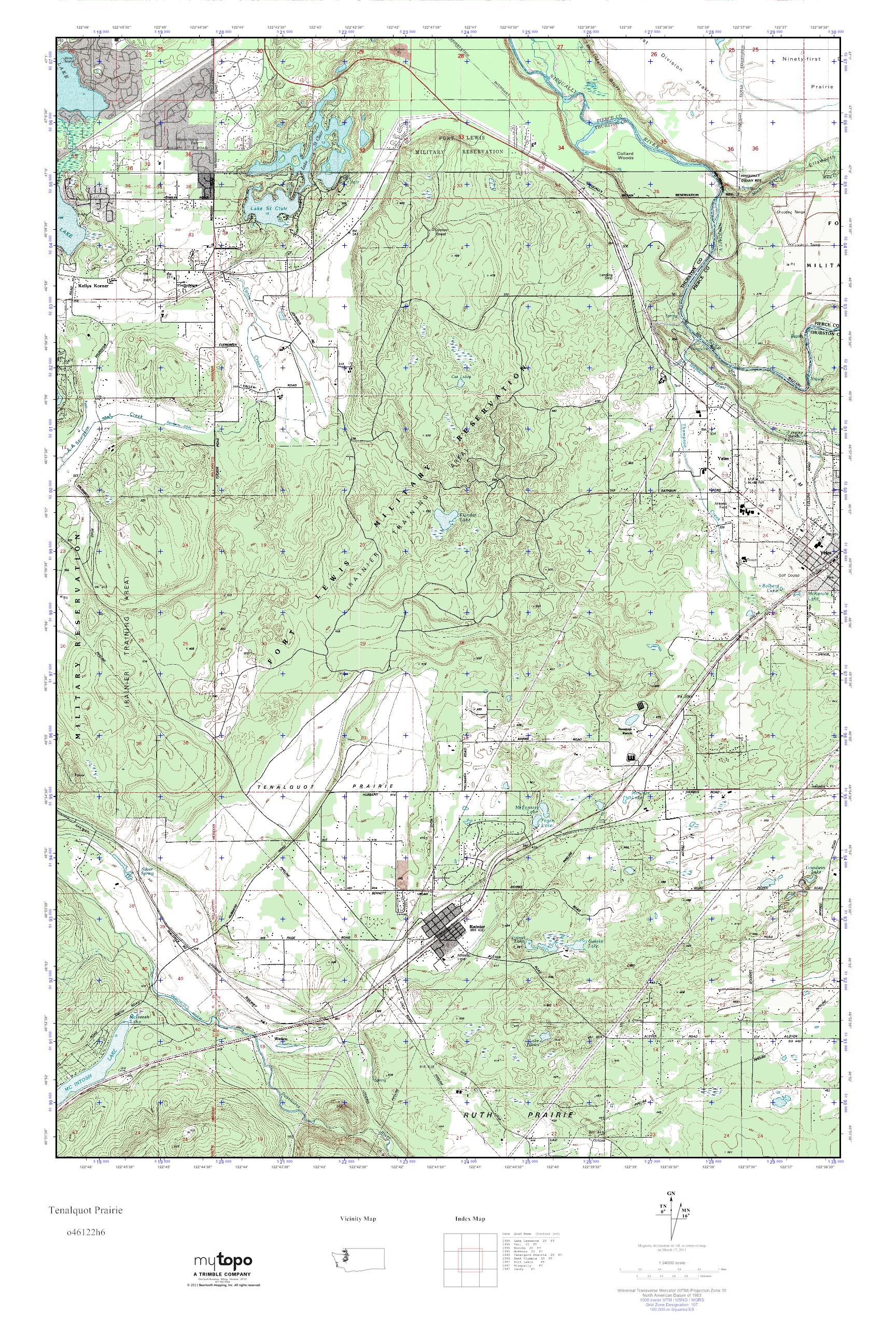 MyTopo Tenalquot Prairie, Washington USGS Quad Topo Map