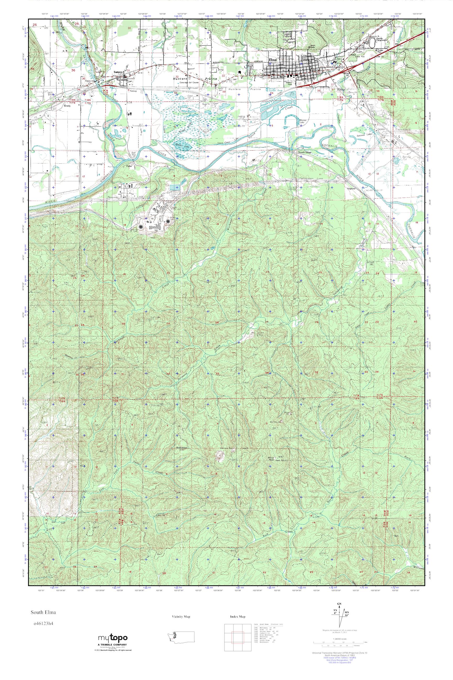 MyTopo South Elma, Washington USGS Quad Topo Map