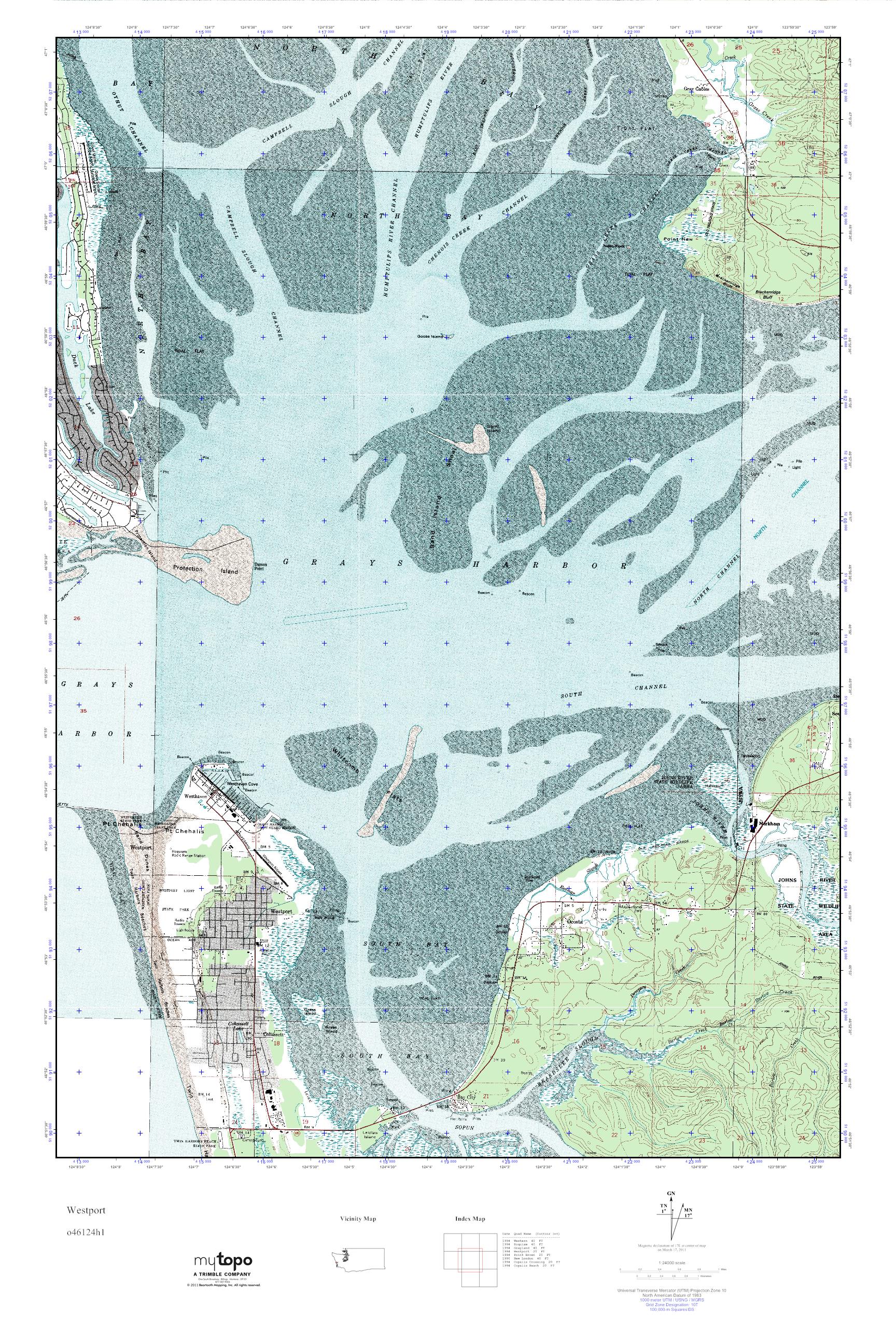 MyTopo Westport, Washington USGS Quad Topo Map