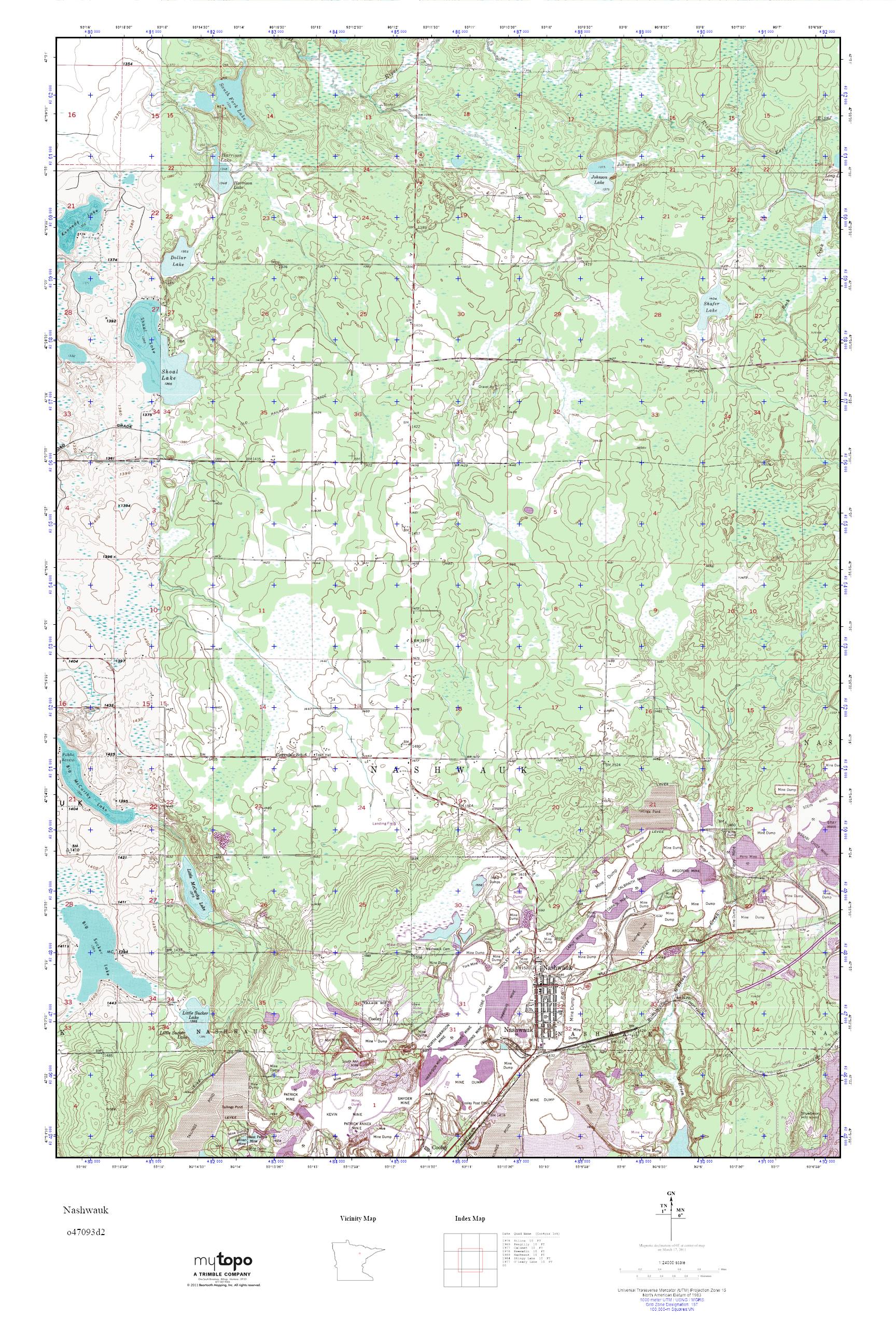 MyTopo Nashwauk, Minnesota USGS Quad Topo Map