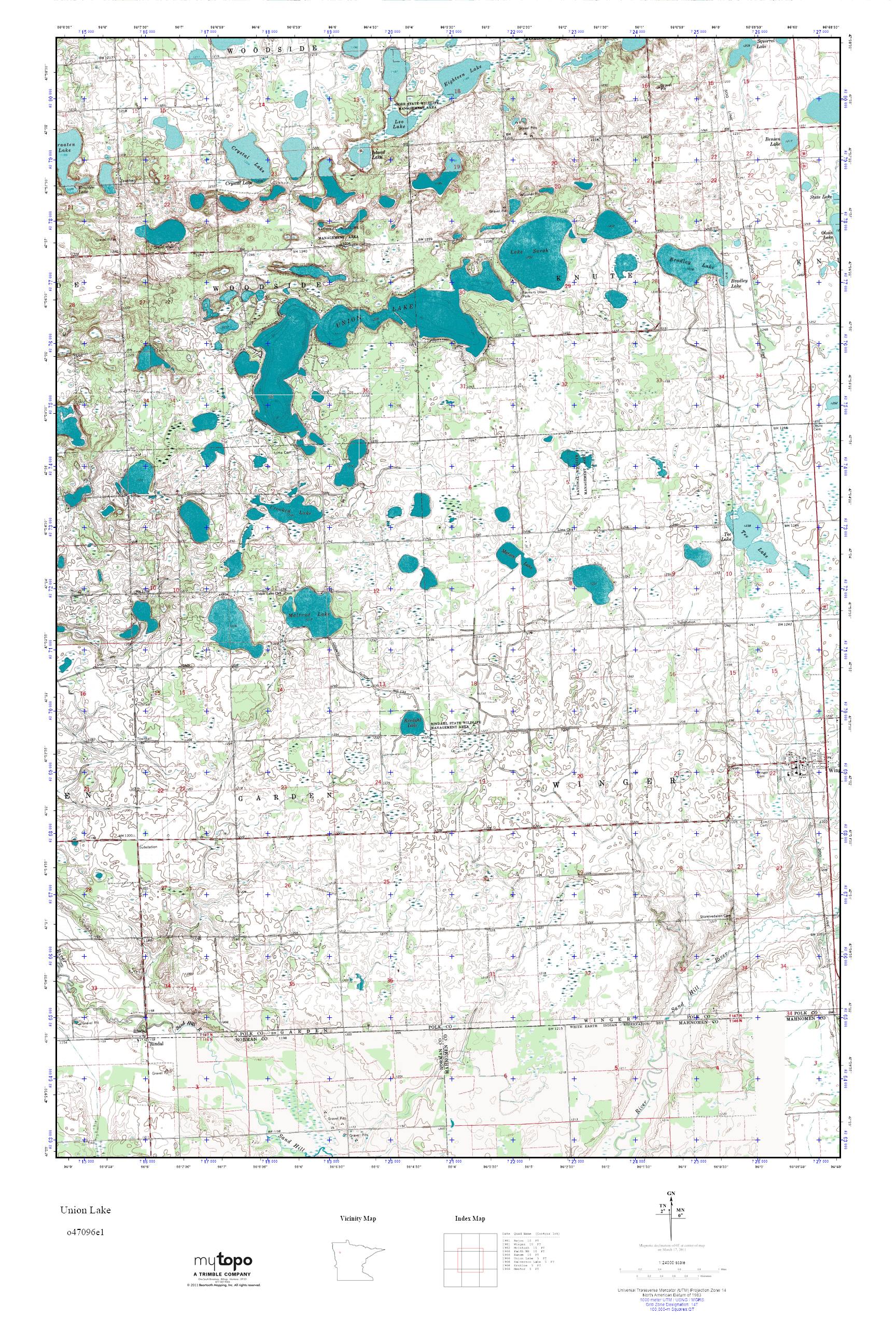 MyTopo Union Lake, Minnesota USGS Quad Topo Map