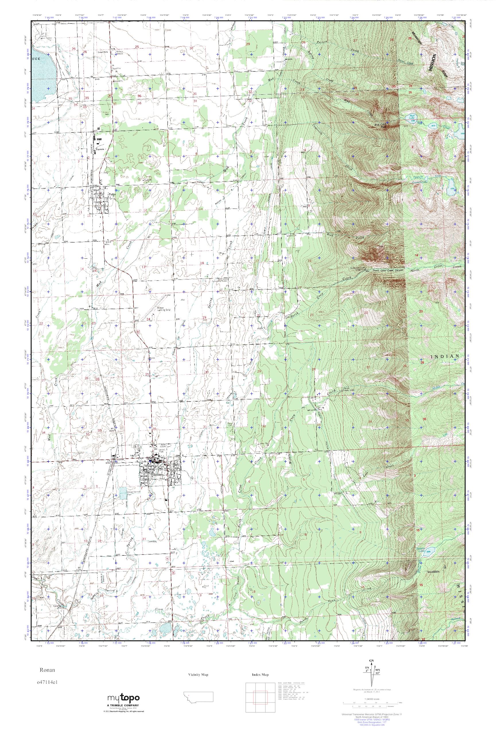 MyTopo Ronan, Montana USGS Quad Topo Map