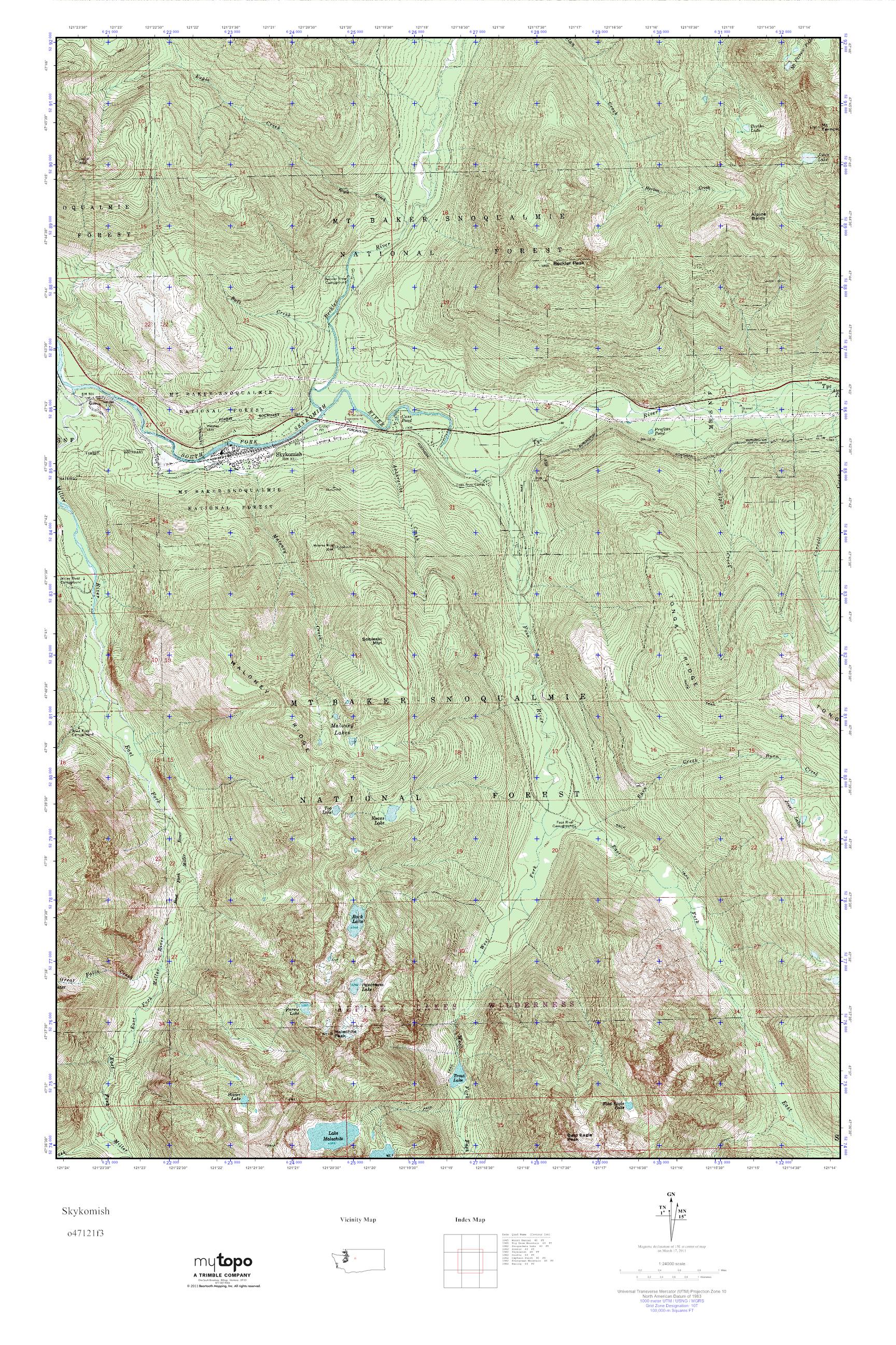 MyTopo Skykomish, Washington USGS Quad Topo Map