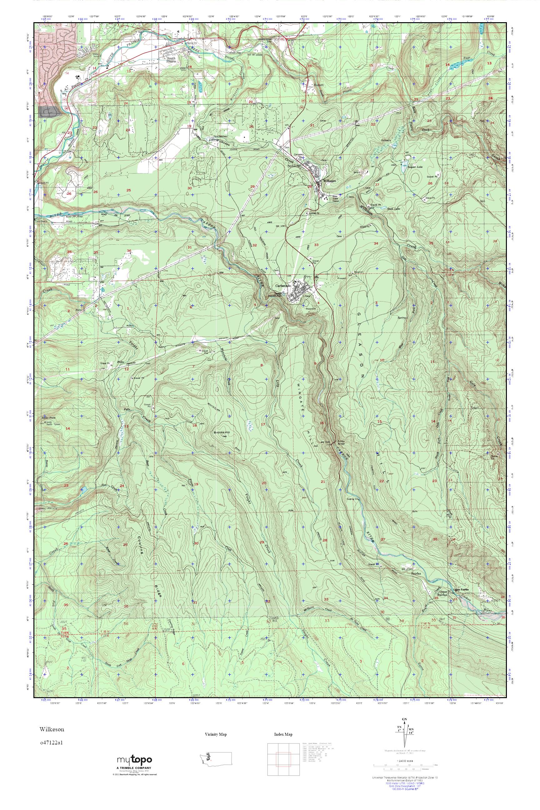 MyTopo Wilkeson, Washington USGS Quad Topo Map
