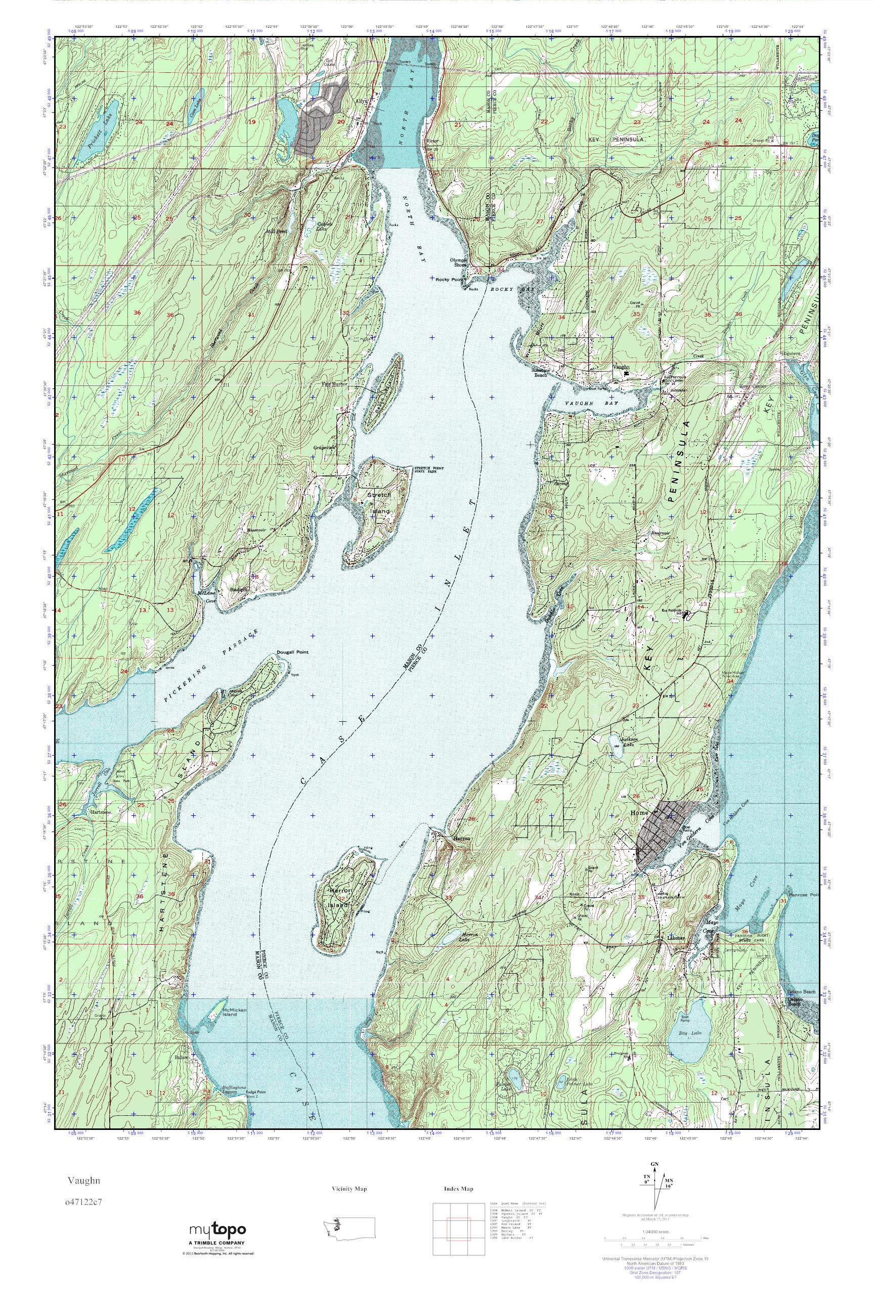 MyTopo Vaughn, Washington USGS Quad Topo Map