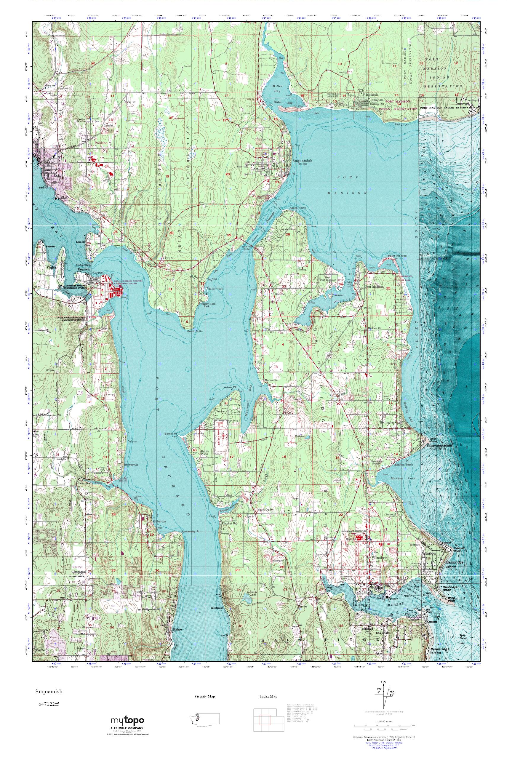 MyTopo Suquamish, Washington USGS Quad Topo Map