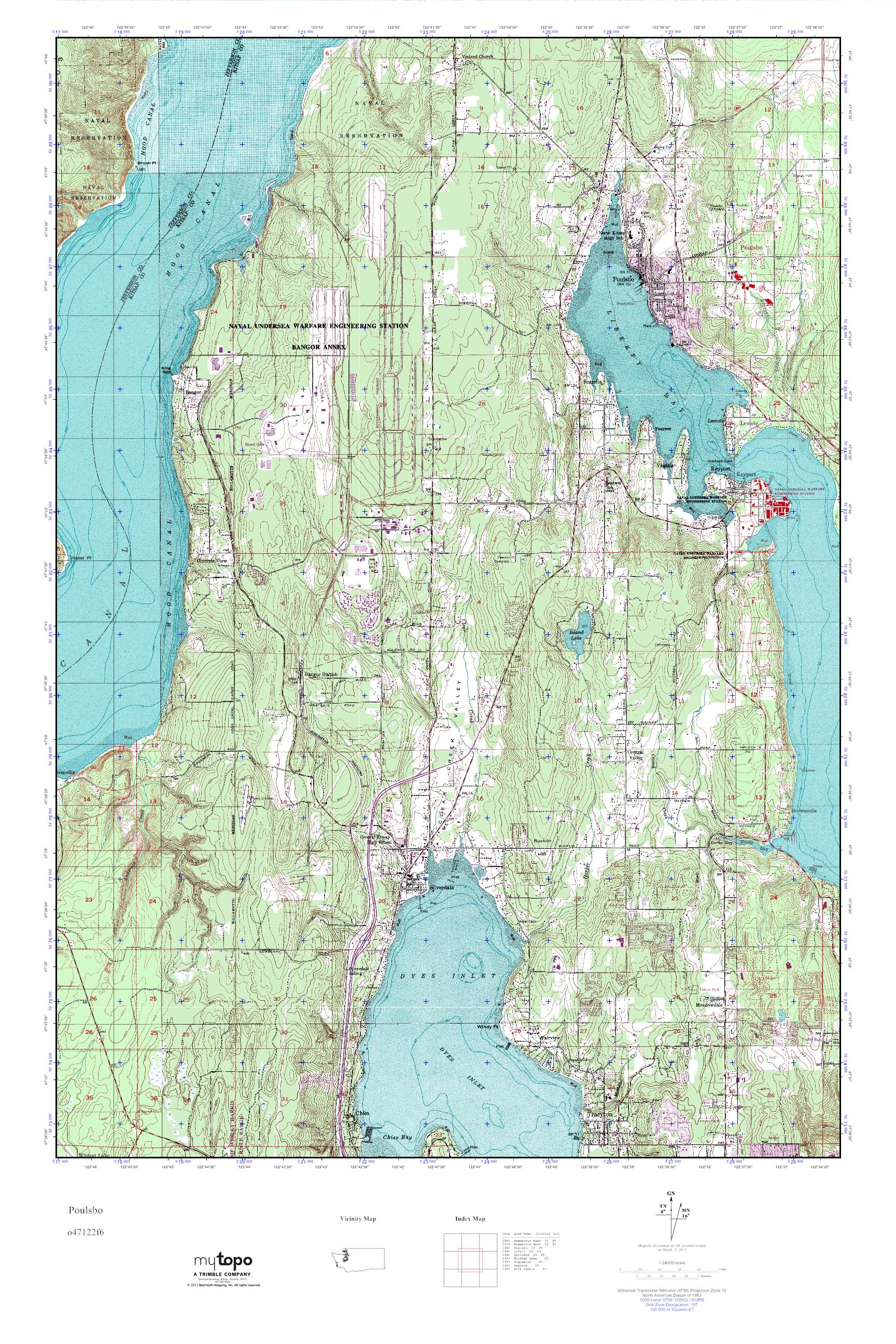 MyTopo Poulsbo, Washington USGS Quad Topo Map