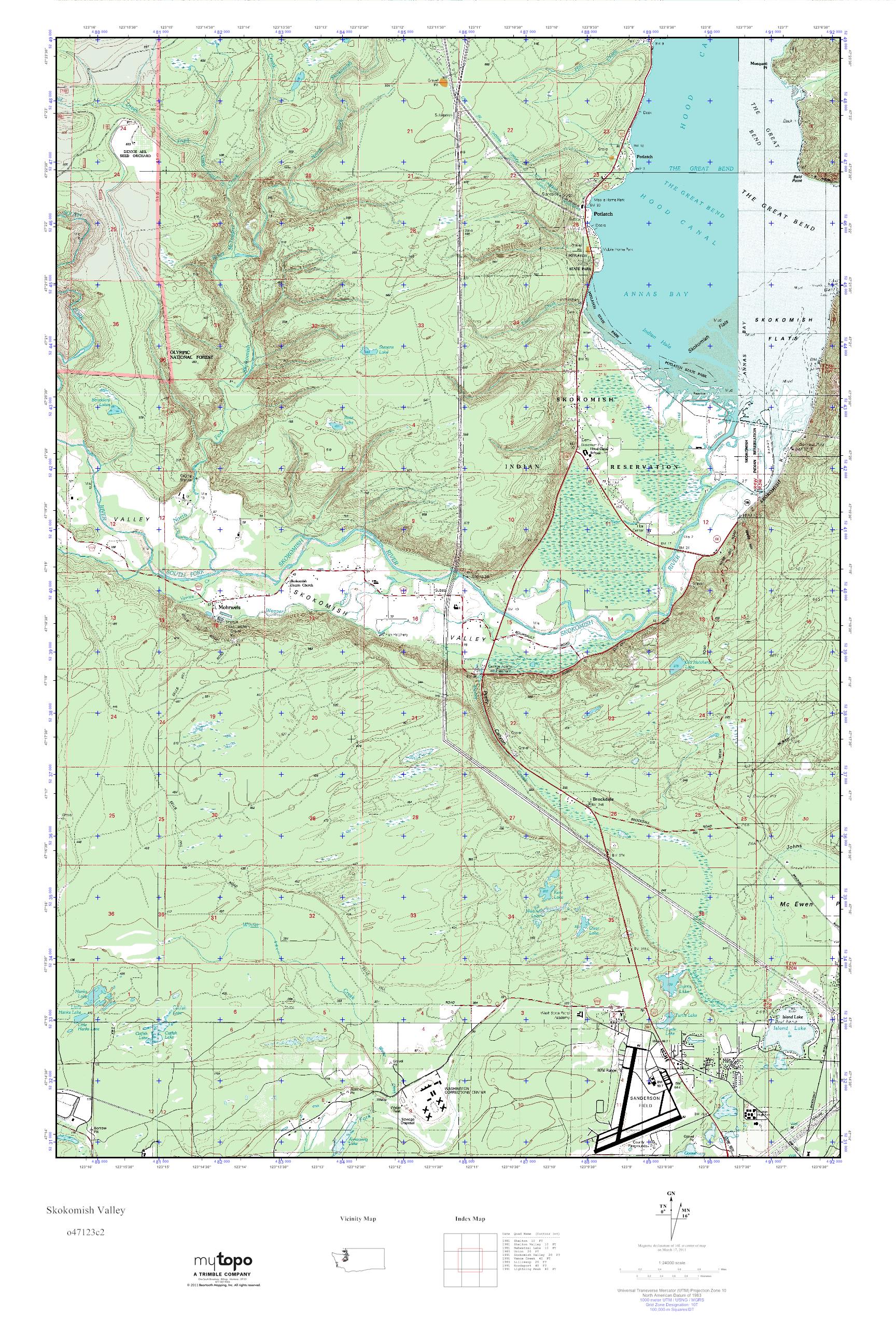 MyTopo Skokomish Valley, Washington USGS Quad Topo Map