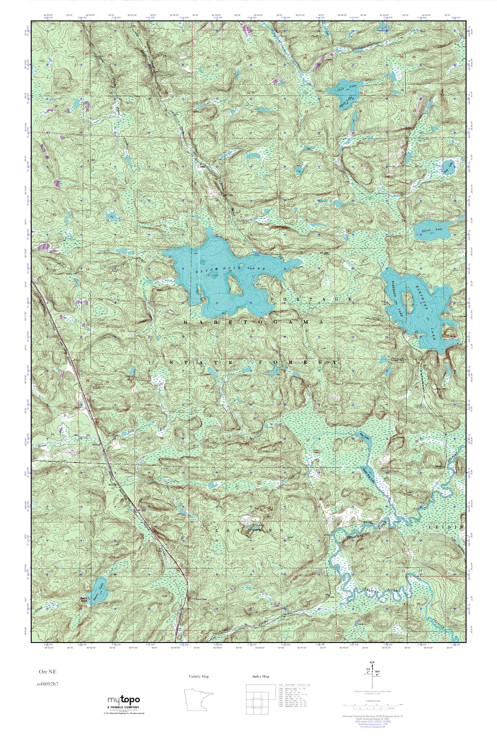 MyTopo Orr NE, Minnesota USGS Quad Topo Map