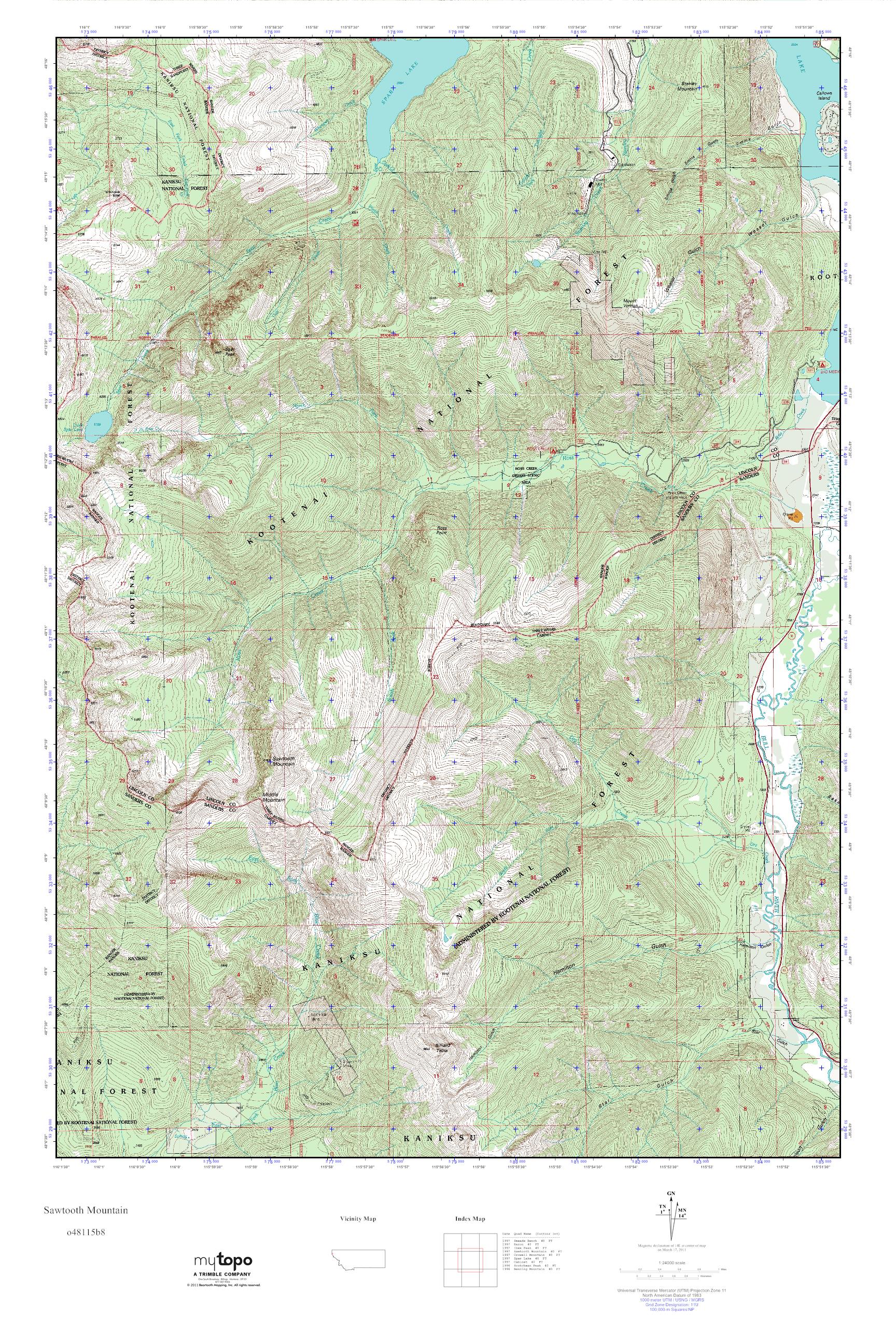 Sawtooth Mountain Range Map