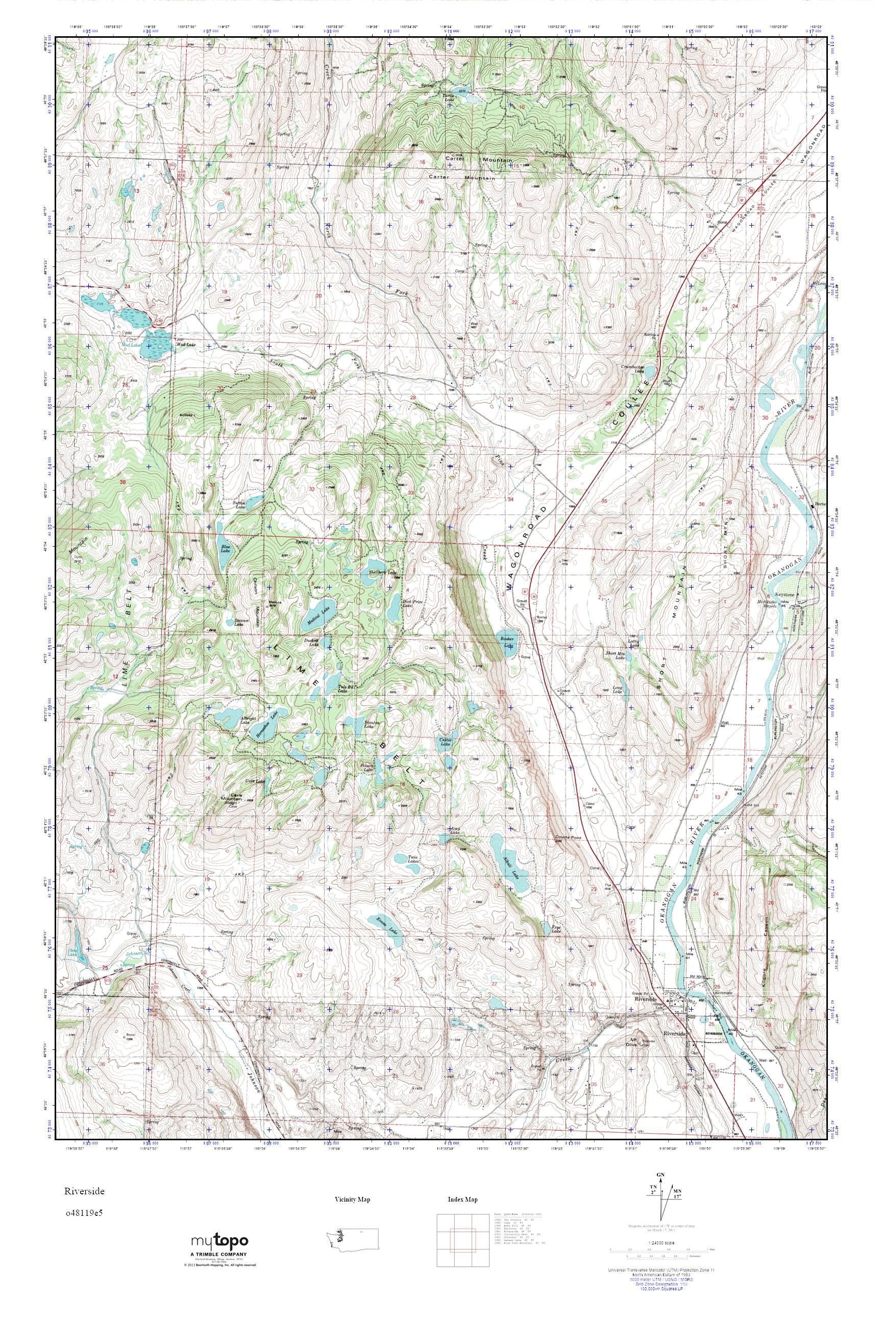 MyTopo Riverside, Washington USGS Quad Topo Map