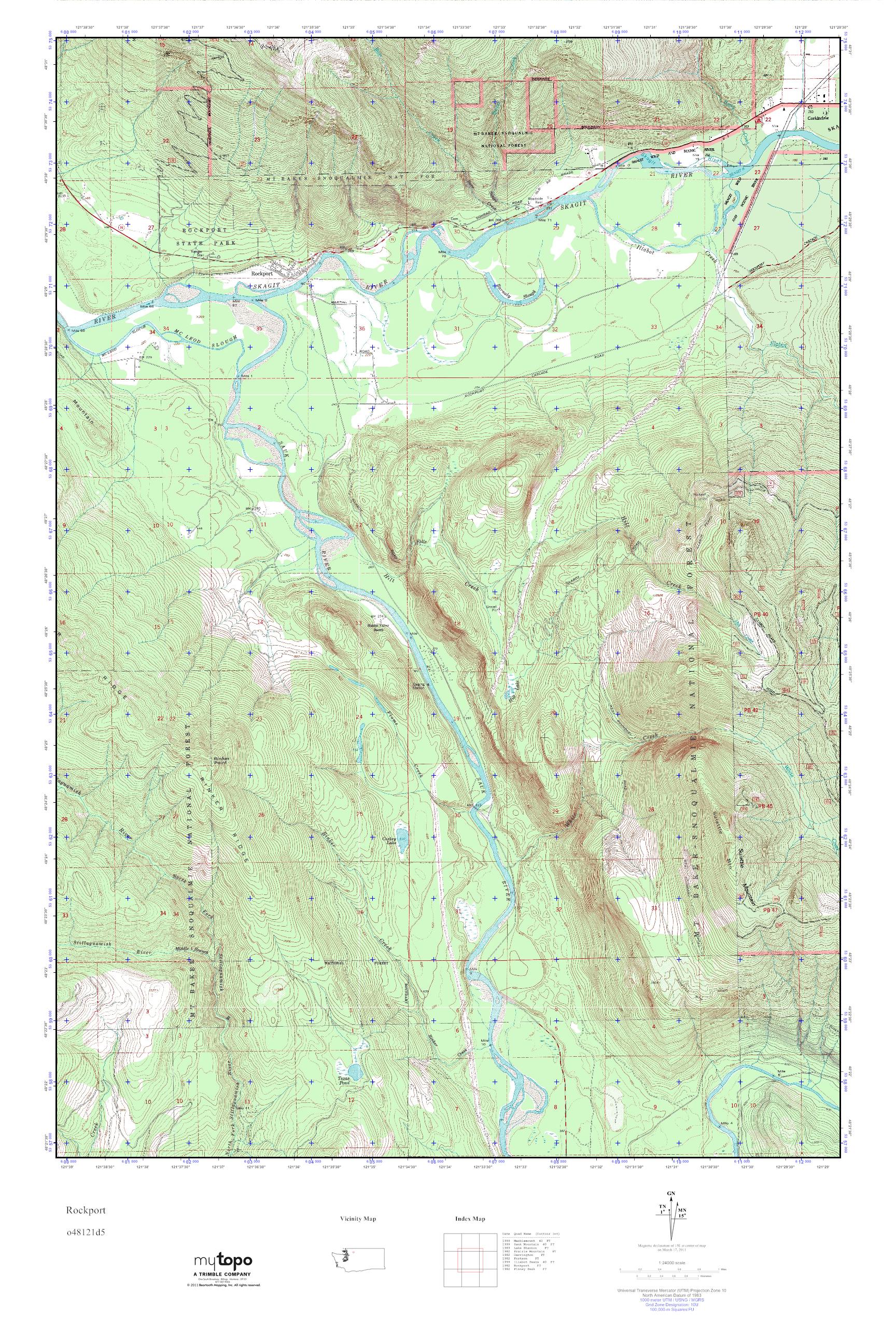 MyTopo Rockport, Washington USGS Quad Topo Map