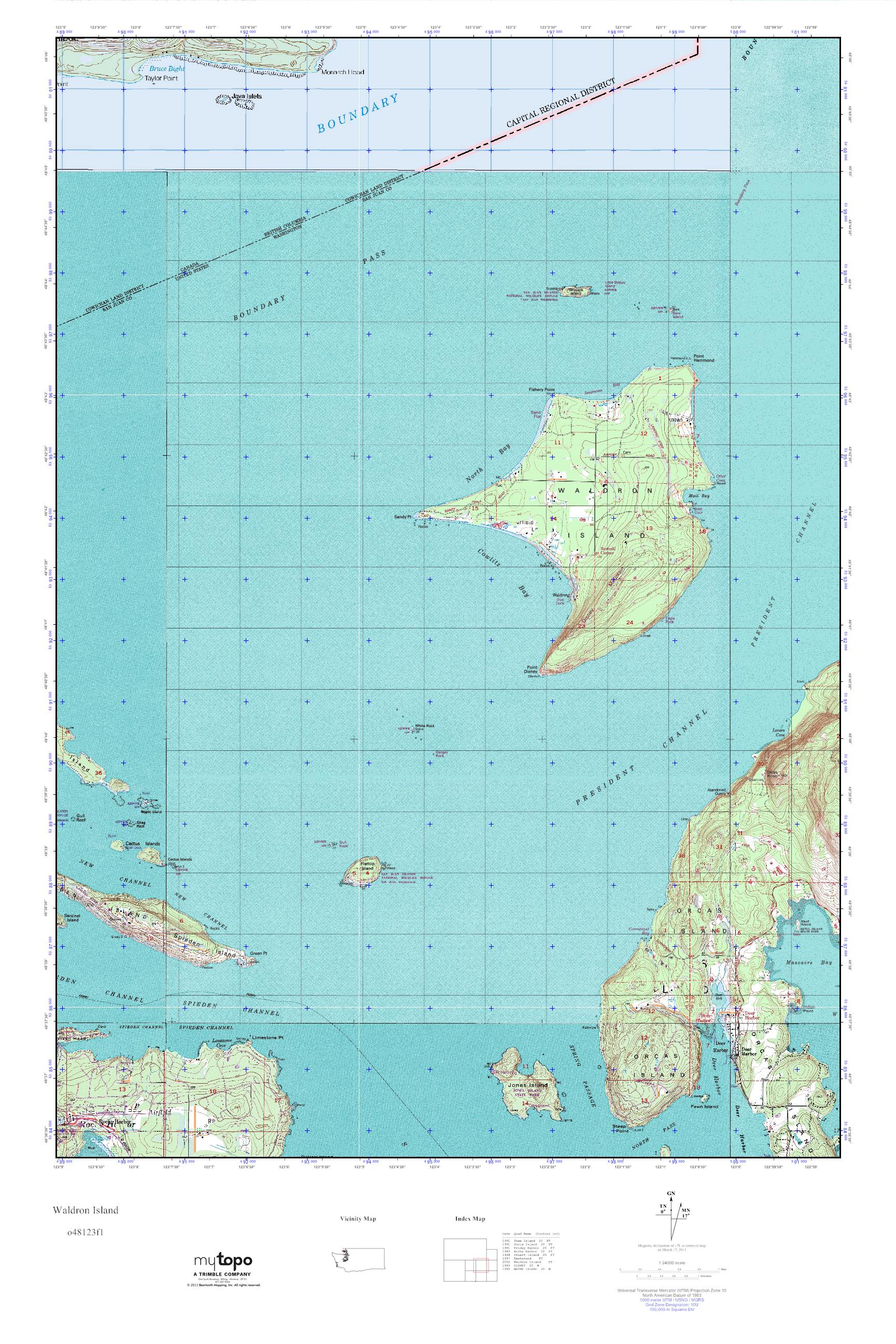 MyTopo Waldron Island, Washington USGS Quad Topo Map