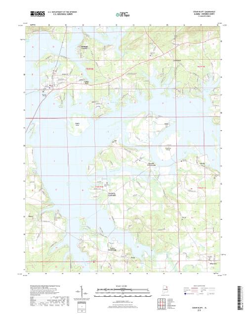 MyTopo Cedar Bluff, Alabama USGS Quad Topo Map
