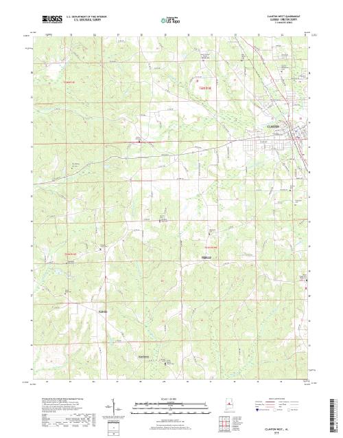 MyTopo Clanton West, Alabama USGS Quad Topo Map