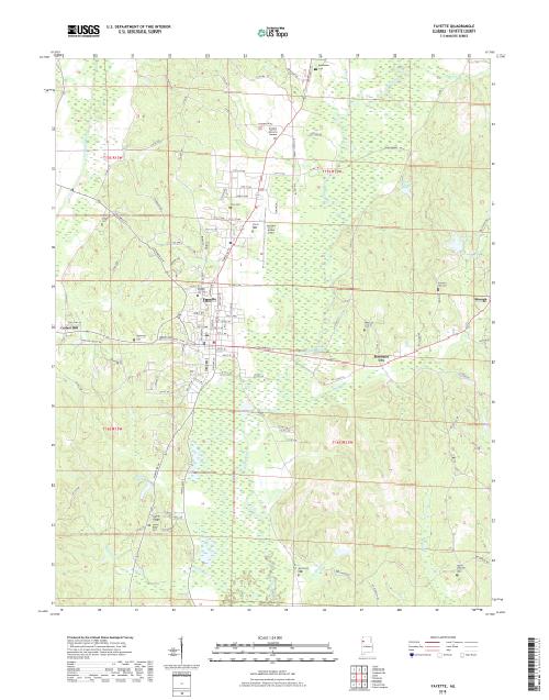 MyTopo Fayette, Alabama USGS Quad Topo Map