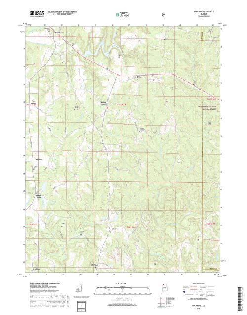 MyTopo Gold Mine, Alabama USGS Quad Topo Map