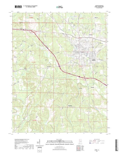 MyTopo Jasper, Alabama USGS Quad Topo Map
