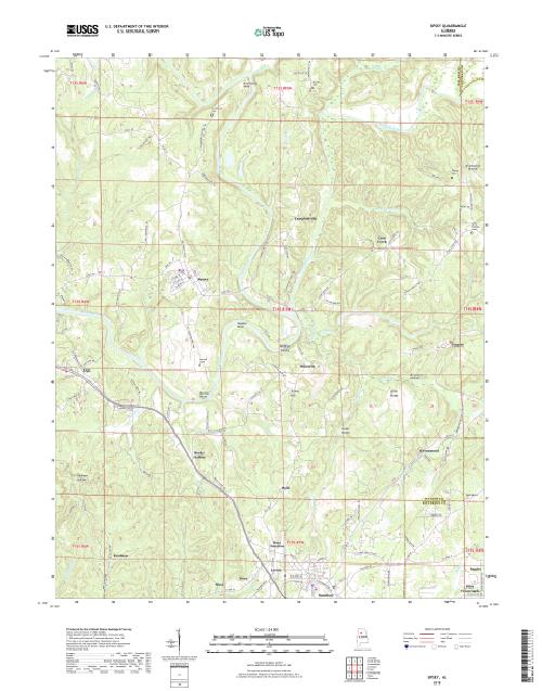 MyTopo Sipsey, Alabama USGS Quad Topo Map