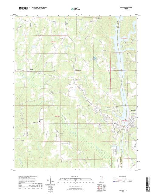 MyTopo Tallassee, Alabama USGS Quad Topo Map