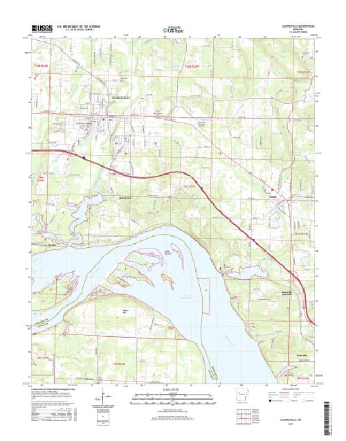 MyTopo Clarksville, Arkansas USGS Quad Topo Map