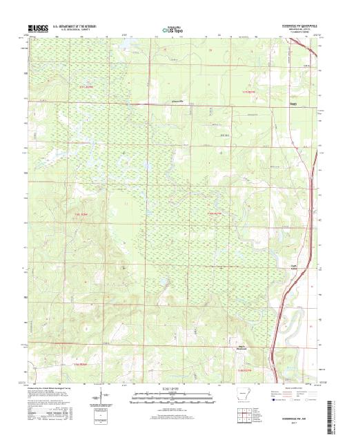 MyTopo Doddridge NW, Arkansas USGS Quad Topo Map