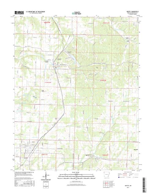 MyTopo Gentry, Arkansas USGS Quad Topo Map