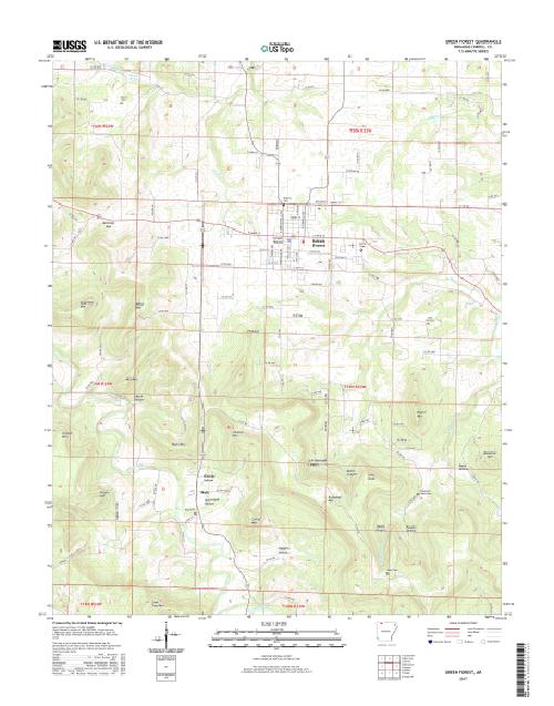 MyTopo Green Forest, Arkansas USGS Quad Topo Map