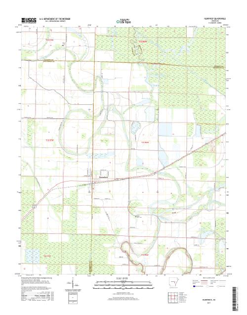 MyTopo Humphrey, Arkansas USGS Quad Topo Map