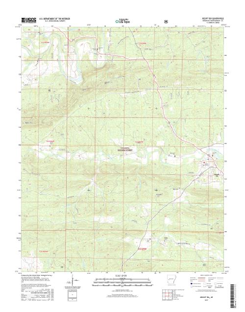 MyTopo Mount Ida, Arkansas USGS Quad Topo Map