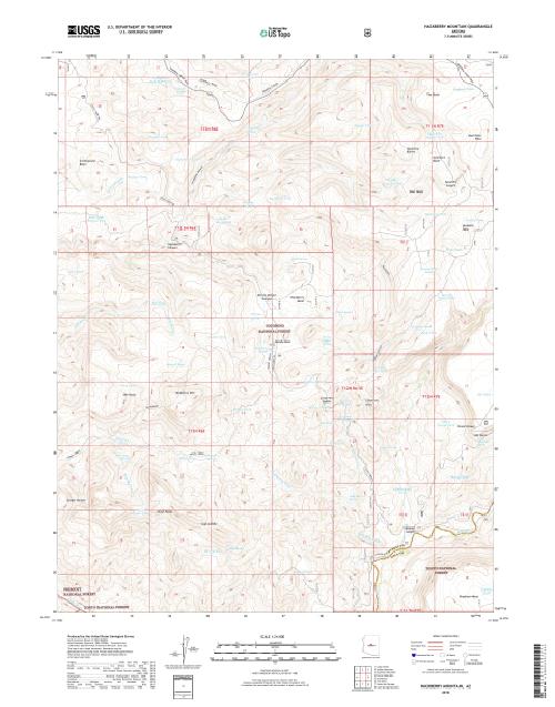 MyTopo Hackberry Mountain, Arizona USGS Quad Topo Map