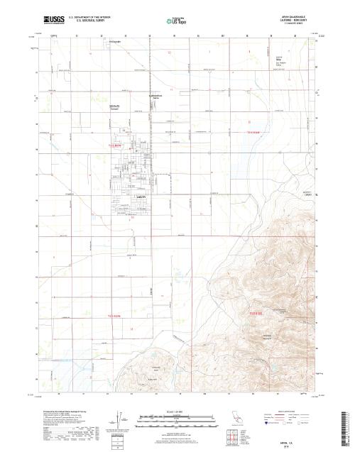 MyTopo Arvin, California USGS Quad Topo Map