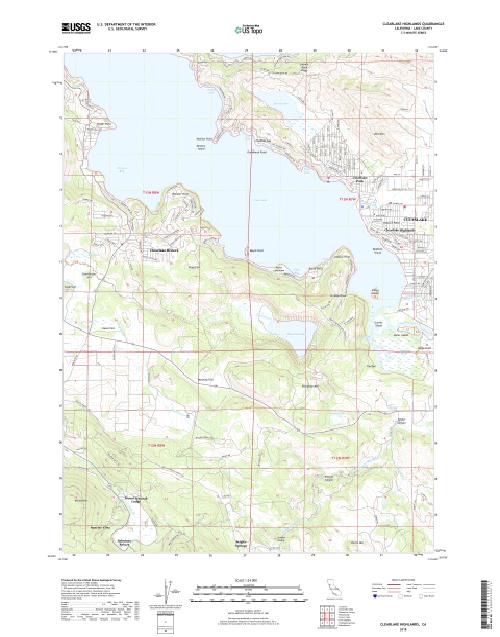 MyTopo Clearlake Highlands, California USGS Quad Topo Map