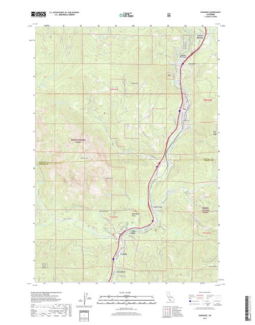 MyTopo Dunsmuir, California USGS Quad Topo Map