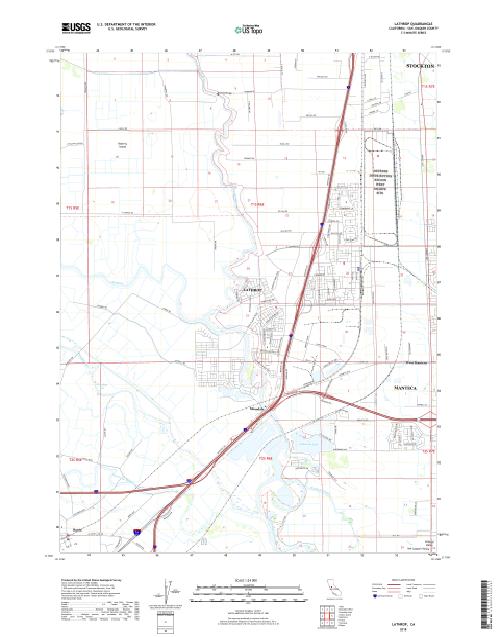 MyTopo Lathrop, California USGS Quad Topo Map
