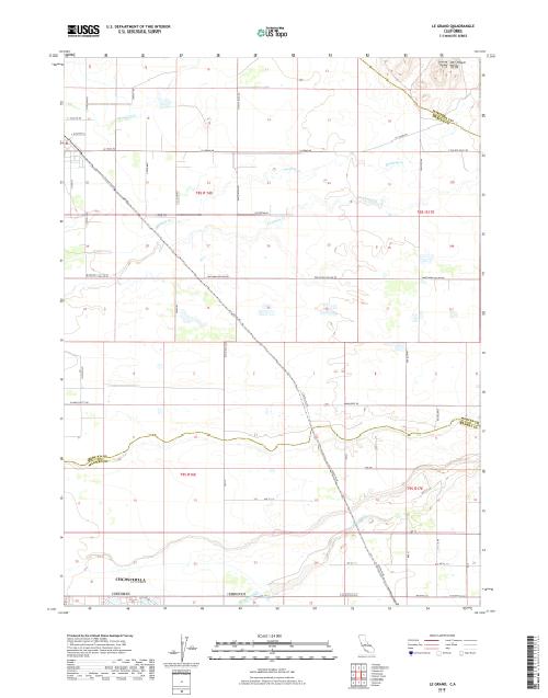 MyTopo Le Grand, California USGS Quad Topo Map