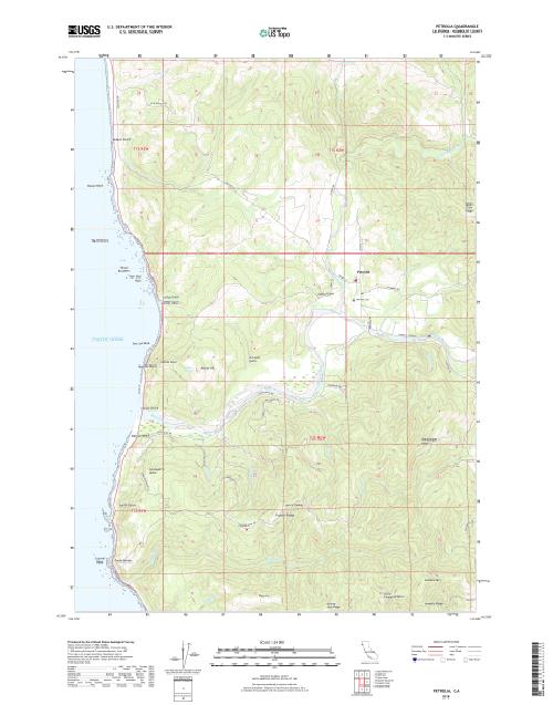 MyTopo Petrolia, California USGS Quad Topo Map