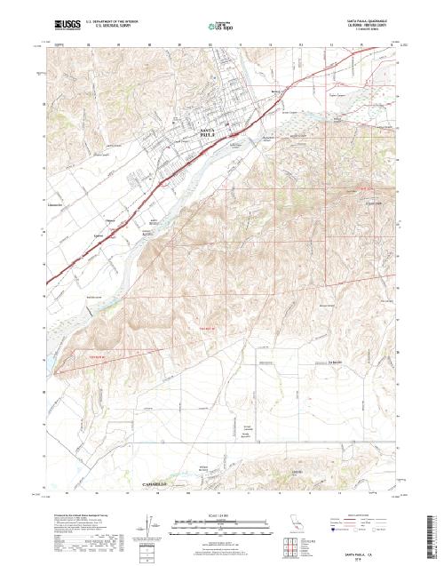 MyTopo Santa Paula, California USGS Quad Topo Map