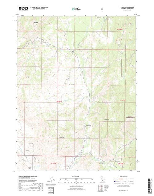 MyTopo Springville, California USGS Quad Topo Map