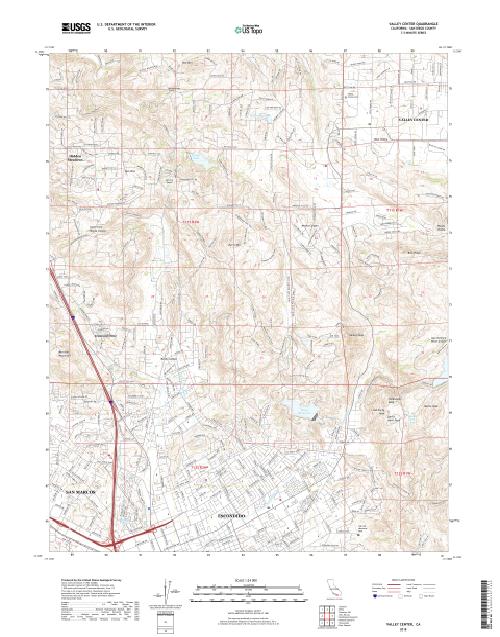 MyTopo Valley Center, California USGS Quad Topo Map