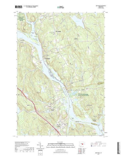 MyTopo Deep River, Connecticut USGS Quad Topo Map