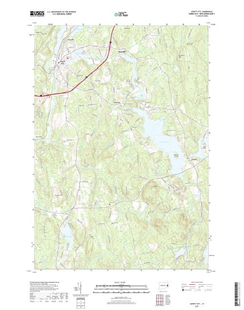 MyTopo Jewett City, Connecticut USGS Quad Topo Map