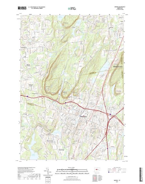 MyTopo Meriden, Connecticut USGS Quad Topo Map