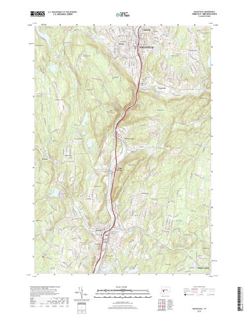 MyTopo Naugatuck, Connecticut USGS Quad Topo Map