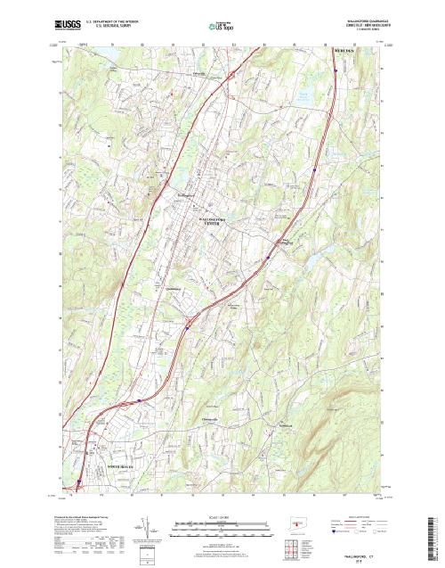 MyTopo Wallingford, Connecticut USGS Quad Topo Map