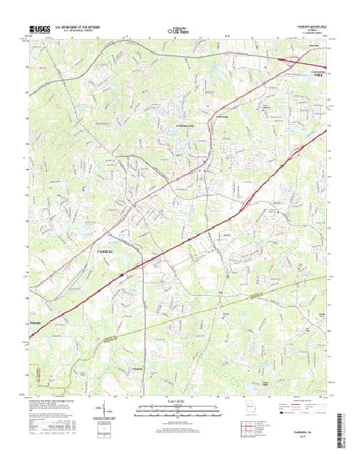 MyTopo Fairburn, USGS Quad Topo Map