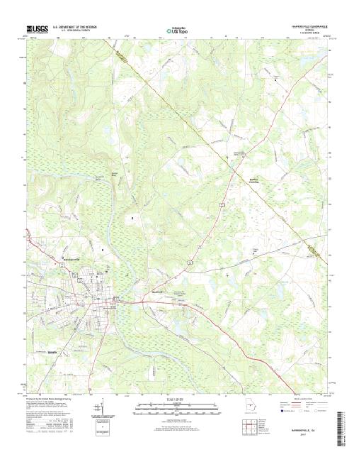 MyTopo Hawkinsville, USGS Quad Topo Map